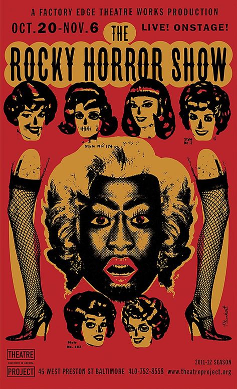 David Plunkert, Show Posters, Theater Poster, Rocky Horror Show, Punk Poster, The Rocky Horror Picture Show, Graphic Design Student, Scary Monsters, Horror Posters