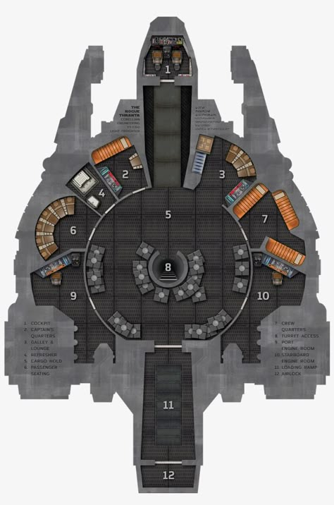 Star Wars Light Freighter, Small Spaceship, Star Wars Ships Design, Edge Of The Empire, Sci Fi Rpg, Ship Map, Star Wars Spaceships, Spaceship Interior, Starship Concept