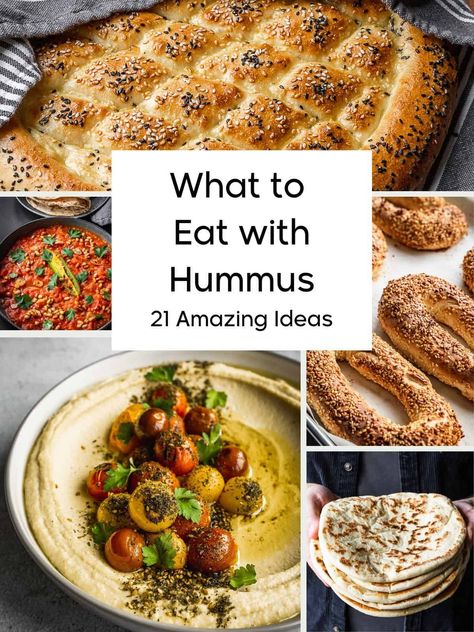 Take your homememade or store-bought hummus to the next level with these 21 authenic Middle Eastern serving ideas. Shatta Recipe, What To Eat With Hummus, Eat With Hummus, Eggplant Hummus, Hummus Platter, Pickled Turnips, Hand Pies Savory, Roasted Eggplant Dip, Turkish Eggs