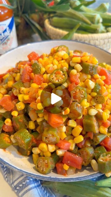 Christin on Instagram: "Corn Okra Creole is such a great summer side dish. Corn, okra, and diced tomatoes combine with creole spices to make a fresh, healthy, and flavorful dish.  Recipe link in bio https://spicysouthernkitchen.com/corn-okra-creole/  #corn #okra #southern #southernfood #southerncooking #instafood #foodporn #food #foodblogger #foodstagram #easyrecipes #easyrecipe #yummy #summer" Corn Okra And Tomatoes Recipe, Okra Corn And Tomatoes Recipe, Creole Corn, Okra And Tomato Recipe, Creole Spice, Okra And Tomatoes, Okra Recipes, Summer Side Dish, Fried Corn