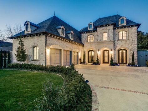 6615 Stichter Ave, Dallas, TX 75230 | Zillow Stone Entryway, Nice Houses, Luxury Homes Exterior, Lime Wash, Nice Homes, French Style Homes, French Luxury, Cast Stone, French Country House