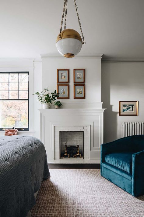 Tour this absolutely stunning historic home renovation in Michigan Jean Stoffer Design, Jean Stoffer, Elegant Bedroom Design, Bedroom 2022, Gorgeous Centerpieces, Interior Windows, 3 Light Pendant, The Madison, Elegant Bedroom