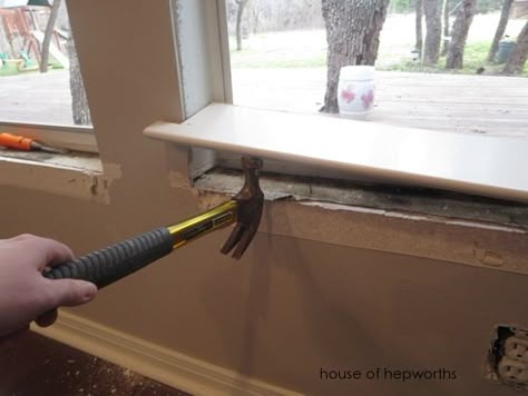 Farmhouse Renovation On A Budget, Craftsman Style Molding, Interior Window Sill, Craftsman Remodel, Trendy Farmhouse, Farmhouse Renovation, Interior Windows, Happy House, Design Apartment