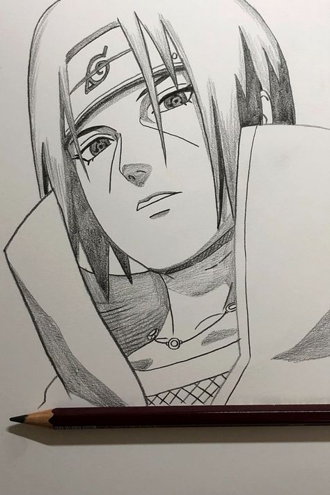 Draw Uchiha Itachi https://youtu.be/tW79ybI0su4 Itachi Simple Drawing, Itachi Uchiha Drawing Step By Step, Itachi Uchiha Drawings, Drawing Of Itachi Uchiha, Anime Drawing Itachi, Anime Pencil Art Drawings, Itachi Pencil Sketch, Itachi Uchiha Drawing Easy, Cute Anime Drawing Pencil