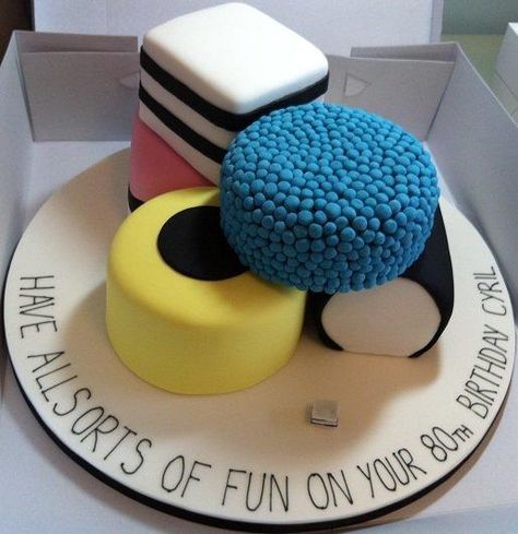 Sweetie Cake Licorice Cake, Sweetie Cake, 70th Birthday Cake, 50th Cake, Liquorice Allsorts, Ice Cake, Gateaux Cake, Big Cakes, Birthday Cake Ideas