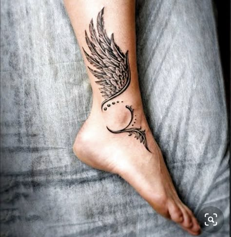 Inside Ankle Tattoos, Wings Tattoo Meaning, Indian Feather Tattoos, Ankle Tattoos For Women, Anklet Tattoos, Feather Tattoo Design, Wing Tattoo, Disney Tattoo, Tattoo Artwork