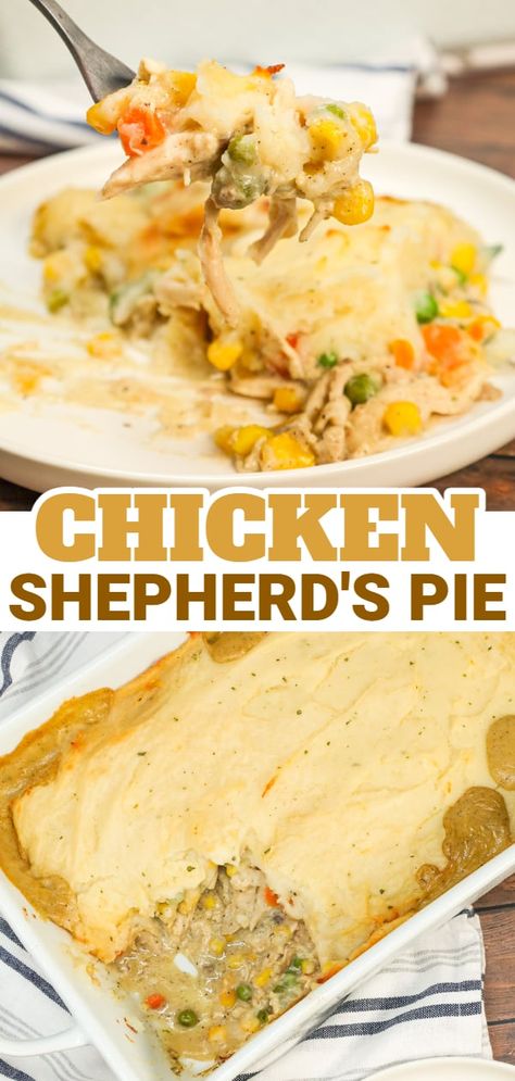 Shredded Chicken Mashed Potatoes, Shredded Chicken Shepards Pie, Rotisserie Chicken Shepherds Pie, Rotisserie Chicken And Gravy Over Mashed Potatoes, Chicken Shepherds Pie Easy, Chicken Shepard’s Pie, Shepard Pie With Chicken, Rotisserie Chicken Recipes Leftover Skillet, Chicken Sheppard Pie