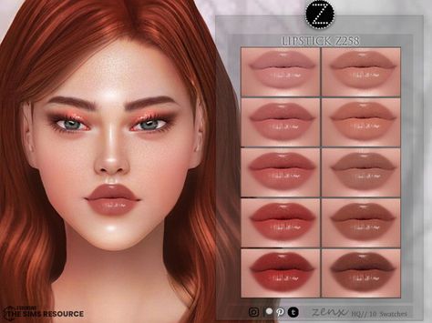 The sims 4 Female Lips, Alpha Cc, Sims 4 Challenges, Makeup Cc, Sims 4 Cc Makeup, Sims 4 Expansions, Sims Games, Sims Four, Lip Swatches