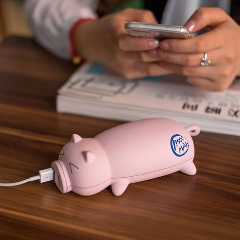 Cute Pig Power Bank #Battery, #Charge, #Cute, #IPhone, #Pink Cute Powerbank, Powerbank Design, Power Bank Charger, Pink Office, Usb Gadgets, Battery Bank, Power Banks, Solar Panel System, Travel Charger