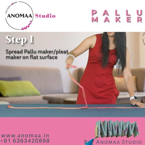 "Tired of struggling with saree pallu pleats? Our game-changing pallu maker takes the stress out of draping, allowing you to achieve perfect pleats effortlessly."

"Draping a saree has never been easier! Our revolutionary pallu maker streamlines the process, saving you time and frustration while creating flawless pleats."

"Saree pallu pleats made simple! Our user-friendly pallu maker guides you step-by-step, ensuring beautifully crafted pleats with minimal effort." Silk Saree Pleated, Red Pleated Saree, Single Pleat Saree, Saree Pleating And Folding, Pleated Pallu Saree, Pleated Saree, Every Woman, Save Yourself, Make It Simple