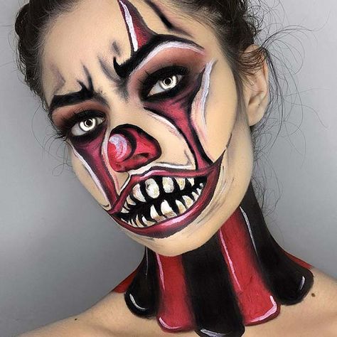 Scary Jester Makeup, Paranormal Makeup, Freakshow Makeup, Horror Clown Makeup, Halloween Spider Makeup, Evil Clown Makeup, Clown Makeup Ideas, Creepy Clown Makeup, Makeup Ideas For Halloween