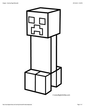 Minecraft coloring page with a picture of a creeper to color Printable Minecraft, Minecraft Printables, Lego Coloring Pages, Minecraft Coloring Pages, Creeper Minecraft, Minecraft Drawings, Minecraft Steve, Minecraft Pictures, Cool Minecraft Houses