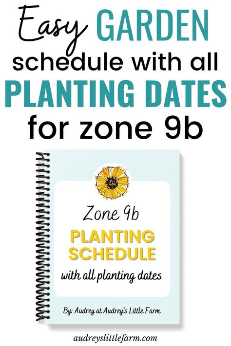 Are you a zone 9b gardener? States which include zone 9b include, California, Arizona, Texas, and Florida. If so, this planting schedule will make growing your vegetable garden so much easier. It has all of the exact planting dates for transplanting and direct seeding your crops. Be sure to click this pin and get yours today! Zone 9 Planting Schedule Herbs, Zone 9b Planting Schedule Florida, Gardening Zone 9b California, Zone 9 Gardening California, Zone 9a Planting Schedule, 9b Gardening Zone, Zone 9b Planting Schedule, Zone 9b Landscaping California, 9b Plants