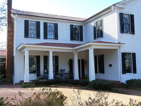 L-Shaped Front Porch | Uniquely designed L-shaped front porc… | Flickr L Shaped Porch, Southern Front Porches, Front Porch Pictures, Porch Pictures, Farmhouse Porches, Front Porch Deck, House Awnings, L Shaped House, Cottage Exteriors