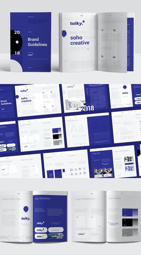 Modern Brand Guideline Template INDD. 20 pages, A4 and US letter size. Brand Guidelines Book, Annual Report Layout, Brand Guidelines Design, Corporate Fonts, Guideline Template, Brand Guidelines Template, Brand Manual, Graphic Design Brochure, Brand Book