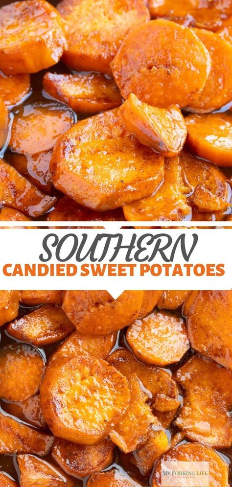 Sweet Potatoes Thanksgiving, Southern Candied Sweet Potatoes, Candied Sweet Potato Recipes, Potatoes Thanksgiving, Sweet Potato Thanksgiving, Sweet Potato Recipes Baked, Yams Recipe, Thanksgiving Food Sides, Candied Sweet Potatoes