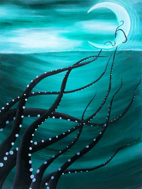 Sea Monster Painting, Sea Drawing, Diy Crafts Love, Sea Monster, Sea Painting, Gcse Art, Sea Monsters, Ocean Art, Deep Sea