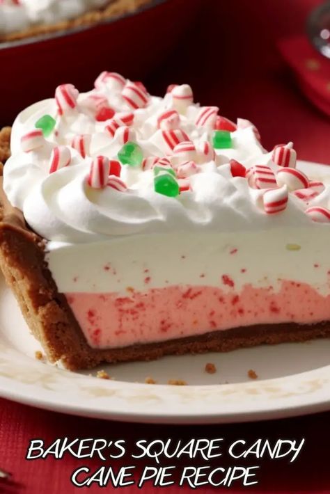 Candy Cane Pie Recipe, Peppermint Pie Recipe, Candy Cane Pie, Christmas Pie Recipes, Pie Recipe Easy, Bakers Square, Candy Cane Recipe, Unique Pies, Christmas Breakfast Recipe