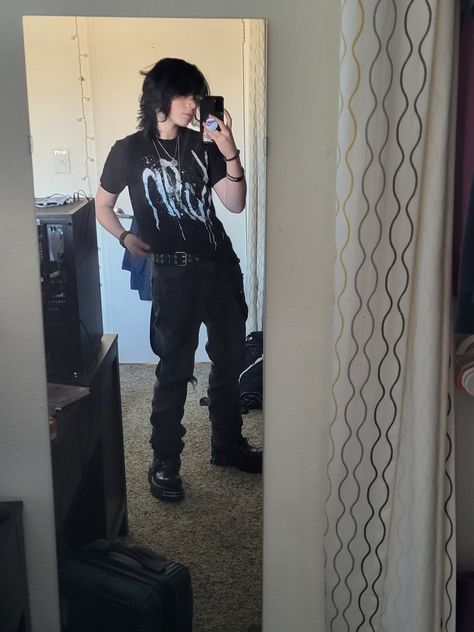 Emo Night Outfit Men, Metalhead Style Men, Zesty Outfits, Metalhead Guy Outfit, Emo Outfits Masc, Emo Fits Men, Masc Alternative Outfits, Jayden Murphy, Alternative Fashion Male