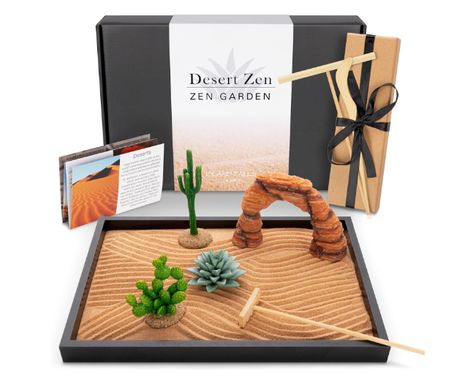 #ZenGarden #Zen #CactusDecor #UniqueGift #GiftIdeas #HomeDecor #OfficeIdeas #Southwestern Desk Zen Garden, Zen Sand Garden, Mini Zen Garden, Sand Tray, Southwestern Home Decor, Brown Sand, Desert Decor, Southwestern Decor, Garden Kit