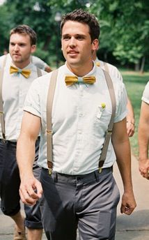 Derby Southern Gentleman Alternative Outfit Casamiento, Orange Suspenders, Groom Casual, Casual Groomsmen, Groom Suspenders, Spring Bow, Wedding Suspenders, Groomsmen Suspenders, Grey Suspenders