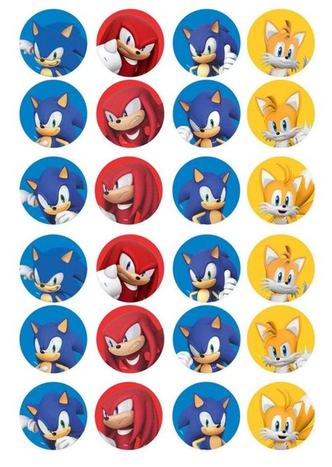 Sonic Cupcake Toppers Free Printable, Sonic Cupcakes Ideas, Sonic Party Treats, Sonic Party Ideas Decoration Diy, Sonic Birthday Ideas, Sonic The Hedgehog Cupcakes, Tort Sonic, Sonic Cupcake Toppers, Sonic Cupcakes