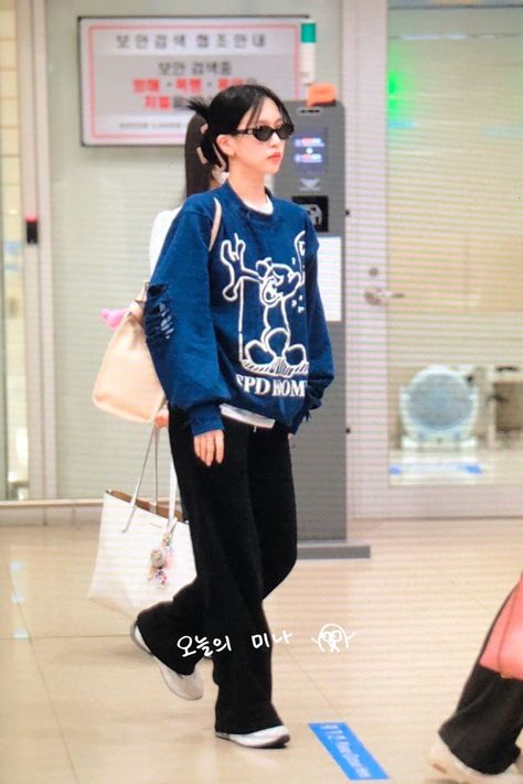 Home / X Mina Airport, Twice Airport, Airport Outfits, Airport Fits, Vacay Outfits, Hijabi Outfits Casual, Korean Fashion Dress, Myoui Mina, Hijabi Outfits