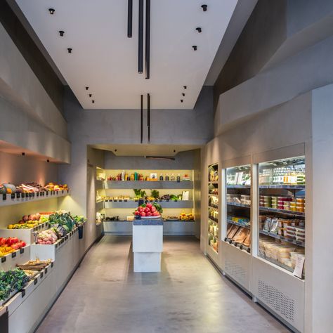 Dream Pantry Walk In Luxury, Till Counter, Luxury Pantry, Minimalist Shelves, Grocery Store Design, Desain Pantry, Supermarket Design, Sink Basin, Store Design Interior