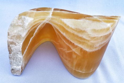 Honeycomb calcite hand carved sculpture by Jeff Rosenfeld Jeff Koons Sculpture, Soft Marble Sculpture, Carved Agate, Richard Serra Sculpture, Stone Sculpture Abstract Contemporary Art, Stone Sculpture, Honeycomb, Hand Carved, Carving