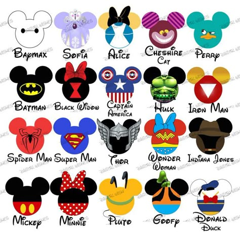 Deco Disney, Disney Shirt Ideas, Characters Disney, Idee Cricut, Minnie Y Mickey Mouse, Scrapbook Disney, Disney Family Vacation, Disney Ideas, Mickey Mouse Ears