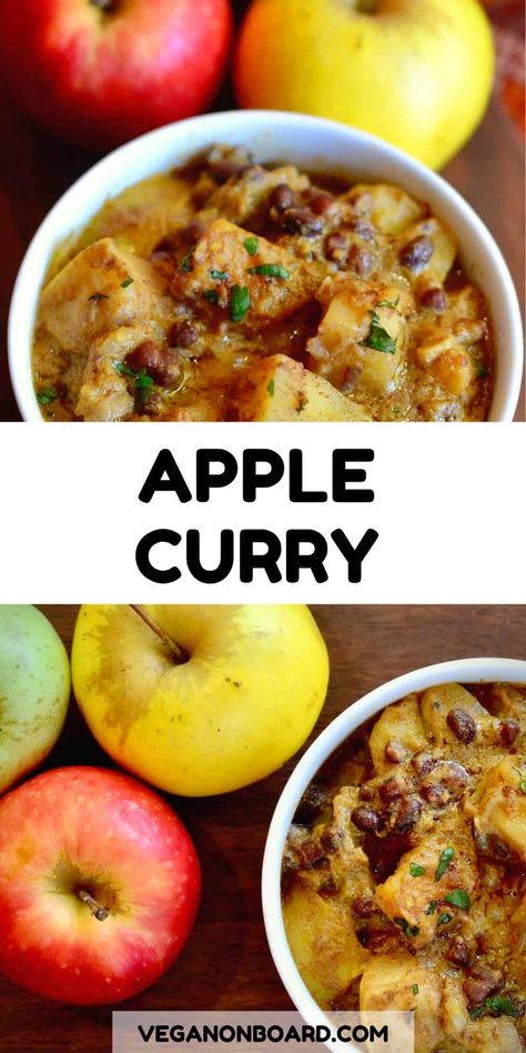 Our apple curry is creamy, mildly spicy and subtly, but pleasingly sweet. This savoury apple recipe proves that apples aren’t just for sweet dishes! Try this unusual curry recipe for your next vegan dinner this fall. Apple Curry, Recipes Healthy Clean Eating, Savory Apple Recipes, Recipes Healthy Easy, Apple Recipes Healthy, Apple Dishes, Tandoori Masala, Easy Clean Eating, Amish Recipes