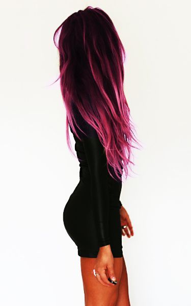 Long Purple Ombre Hair Sukienki Maksi, 60 Hair, Pink Ombre Hair, Diy Ombre, Diy Techniques, Ombré Hair, Hair Help, Ombre Hair Color, Cool Hair Color