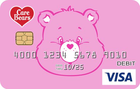 Bank Card Design Ideas, Paper Squishy, Learning Printables, Atm Card, Mobile Banking, Bank Card, Bear Design, Care Bears, Bank Account