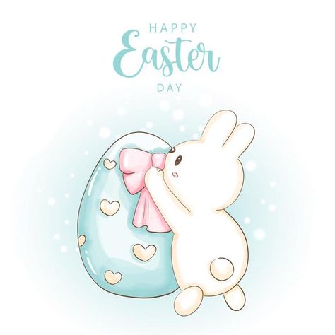 Cute Easter Card Ideas, Bunny Easter Drawing, Easter Day Drawing, Easter Day Ideas, Happy Easter Drawing, Easter Bunny Drawing, Happy Easter Poster, Happy Ester, Happy Easter Gif