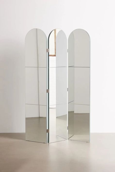 The Mirrored Furniture Trend Will Make Your Small Space Instantly Look Bigger | Apartment Therapy Mirror Room Divider, Mirror Furniture, Stand Feria, Mini Store, Room Divider Screen, Divider Screen, Home Decor Idea, Small Space Design, Art Deco Movement