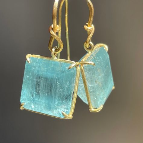 Cube Earrings, Faberge Jewelry, Multicolor Jewelry, Jewelry Hanger, Diy Wire Jewelry, Jewelry Lookbook, Fantasy Jewelry, Aquamarine Blue, Gems Jewelry