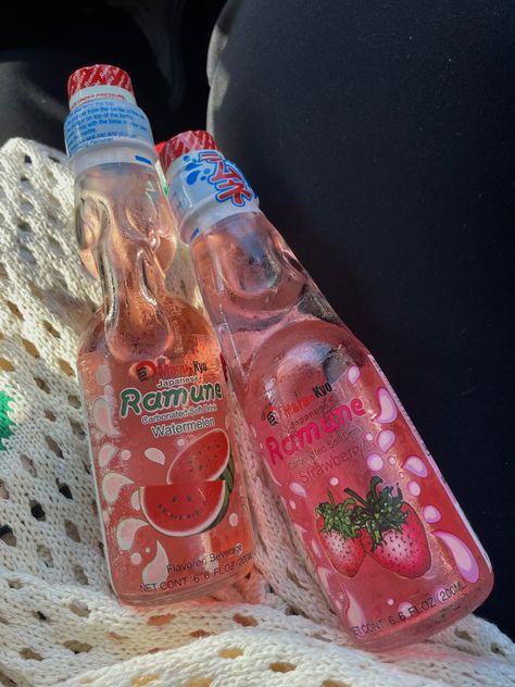 Ramune Soda Aesthetic, Ramune Aesthetic, Ghibli Summer, Ramune Drink, Japan Drinks, Ramune Soda, Red Drink, Japanese Drinks, Carbonated Soft Drinks