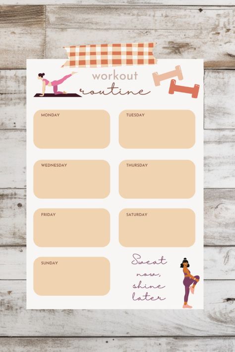 Exercise Planner, Planner Workout, Printable Workout, Planner Fitness, Weekly Workout Plans, Workout Planner, My Planner, Printable Workouts, Routine Planner