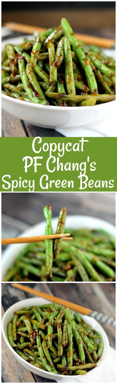 Spicy Green Beans Recipe, Spicy Green Bean Recipes, Spicy Beans, Happy China, Vegetarian Main Dish, Spicy Green Beans, Pf Chang, Green Beans Recipe, Pf Changs