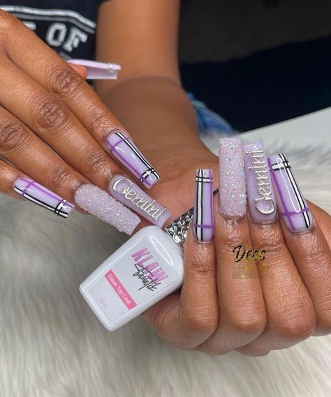 #nails #nailart #naildesign #purple #squarenails #instagram #inspiration Starry Night Nails, Zodiac Nail Designs, Night Nails, Birthday Nail Designs, Purple Ombre Nails, Nail Decals Diy, Waterslide Nail Decals, Purple Acrylic Nails, Tapered Square Nails