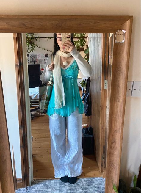 Cold Outfit Inspo Aesthetic, Aqua Outfit Ideas, Mermaid Aesthetic Outfit Winter, Mermaid Winter Outfit, Mermaid Core Casual, Aquarium Date Fits, Mermaid Core Casual Outfit, Y2k Mermaid Outfit, Mermaid Core Winter Outfit