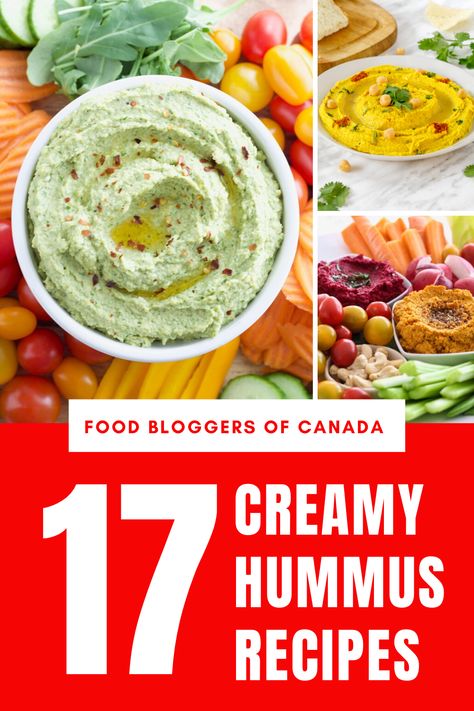 Mix up your usual hummus with one of these creamy hummus recipes. They make great party dips, spreads for wraps and sandwiches or serve them with raw veggies for a powerful nutrition boost.#foodbloggersofcanada Recipes With Hummus, Wraps And Sandwiches, Creamy Hummus Recipe, Classic Hummus Recipe, Lentil Hummus, Classic Hummus, Hummus Recipes, Raw Veggies, Creamy Hummus