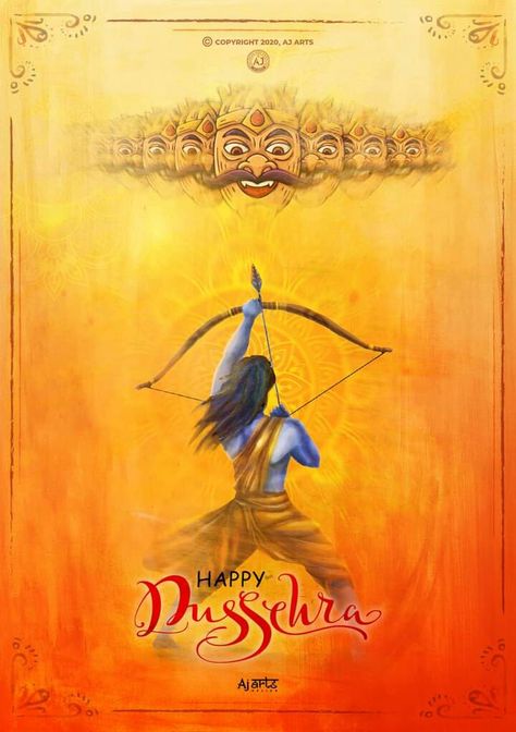 Vijaya Dashami, Happy Dussehra Wallpapers, Photoshop Painting Tutorial, Dussehra Wallpapers, Durga Photo, Happy Dusshera, Dussehra Images, Diwali Holiday, Arrow Point