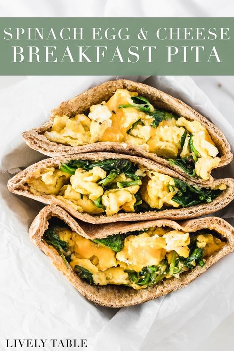 Pita Egg Breakfast, Pita Breakfast Ideas, Pita Breakfast, Breaky Ideas, Cheese Pita, Breakfast Pita, Spinach Sandwich, Pita Sandwich, Breakfast Kids