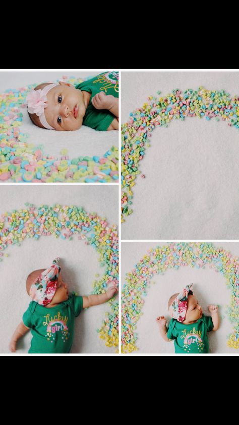 DIY Lucky Charms St. Patrick’s Day Baby Photoshoot 🍀 St Patrick's Day Baby, St Patricks Newborn Pictures, Lucky Charms Picture Baby, St Patrick's Day Baby Photos, St Patty’s Day Photoshoot, Lucky Charms St Patricks Day Pictures, St Patrick’s Day Diy Baby Photos, Newborn Saint Patricks Day Pictures, Saint Patrick’s Day Photoshoot Baby