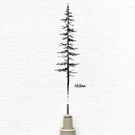 Western White Pine Tattoo, Pine Tree Tattoo Placement, Tree Forearm Tattoo, Unique Animal Tattoos, Trees Tattoo, Evergreen Tree Tattoo, Simple Tree Tattoo, Pine Tattoo, Lilac Tattoo