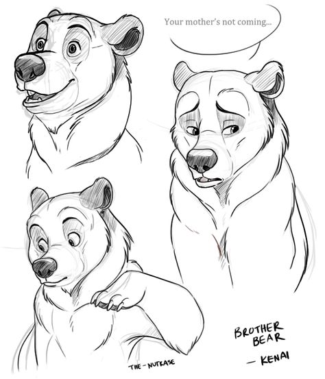 Brother Bear Sketches by The-Nutkase on DeviantArt Kenai Brother Bear, Bear Sketches, Goofy Art, Bear Sketch, Disney Bear, Brother Bear, Bear Drawing, Like Drawing, Three Bears