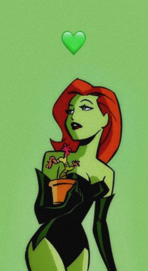 Ivy Draw, Poison Ivy Cartoon, Poison Ivy Character, Poison Ivy Harley Quinn, Poison Ivy Comic, Dc Poison Ivy, Batman Painting, Poison Ivy Dc Comics, Bedroom Crafts