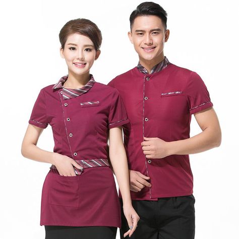 Restaurant Uniforms Casual, Cafe Waiter Uniform, Waitress Uniform, Waiter Uniform, Restaurant Uniforms, Hotel Uniform, Half Sleeve, Overall Shorts, Half Sleeves