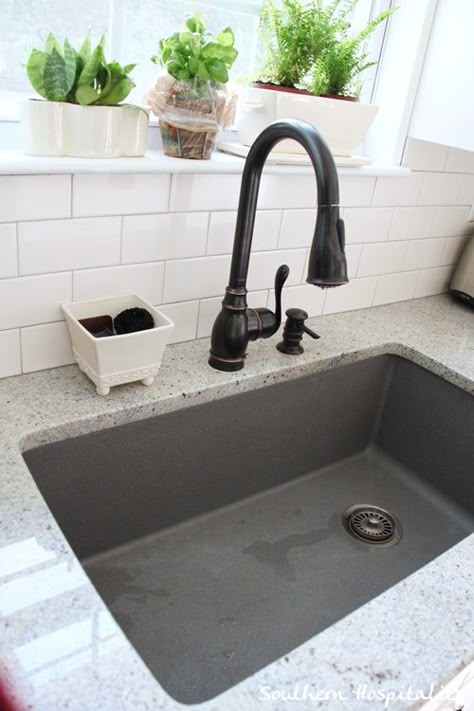 Metallic Gray Blanco sink Sink is a Blanco Silgranit Super Single in Metallic Gray. I ordered it from Blanco to Go. Dapur Ikea, Ikea Kitchen Installation, Kitchen Sink Remodel, Blanco Sink, Kitchen Renovation Cost, Best Kitchen Sinks, Kitchen Installation, Granite Countertops Kitchen, Undermount Kitchen Sinks